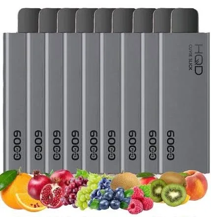 10pcs of HQD Slick 6000 Puffs, multipack of disposable vapes
