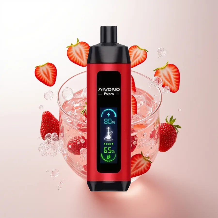 Aivono Aim Fatpro 22000 Puffs Rechargeable Mesh Coil Strawberry Punch, disposable vape
