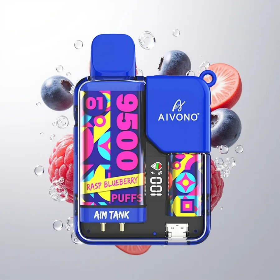 Aivono Aim-Tank 9500 Puffs 18ml LCD Display Rasp Blueberry, disposable vape