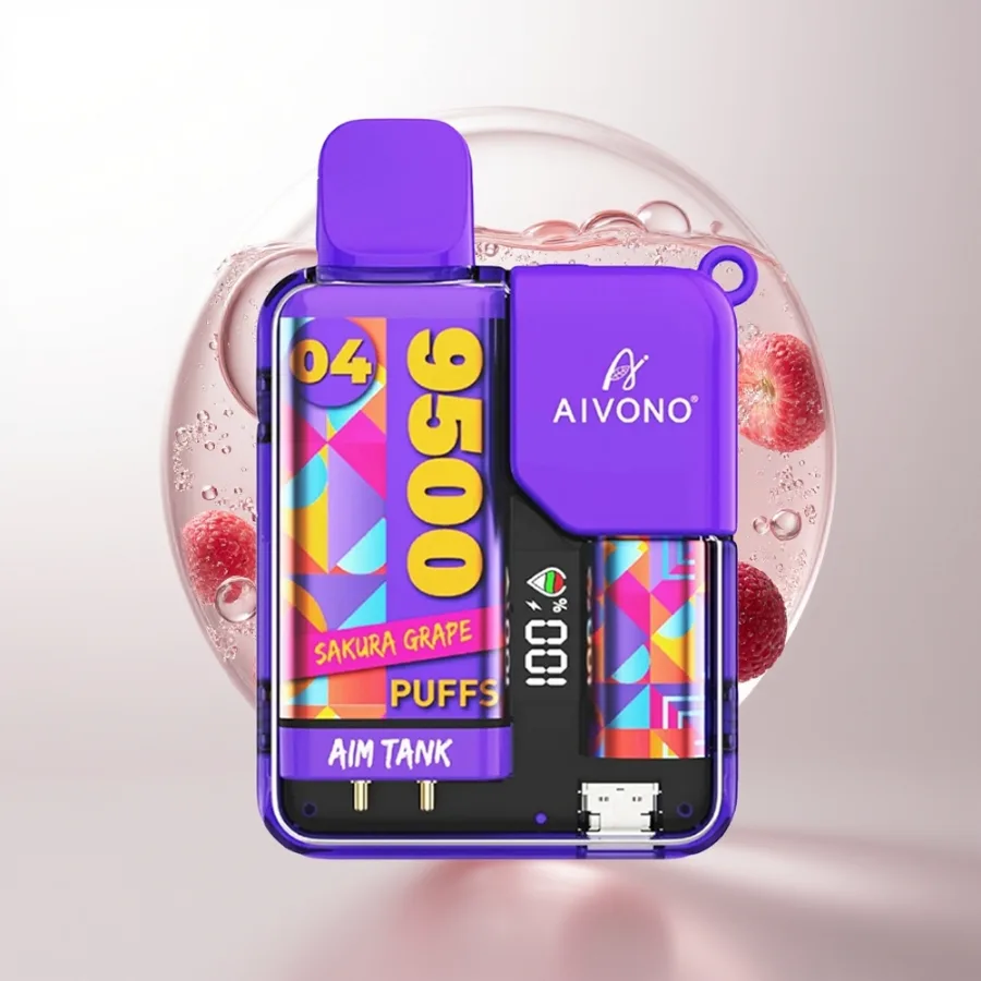 Aivono Aim Tank 9500 Puffs 18ml Sakura Grape, disposable vape