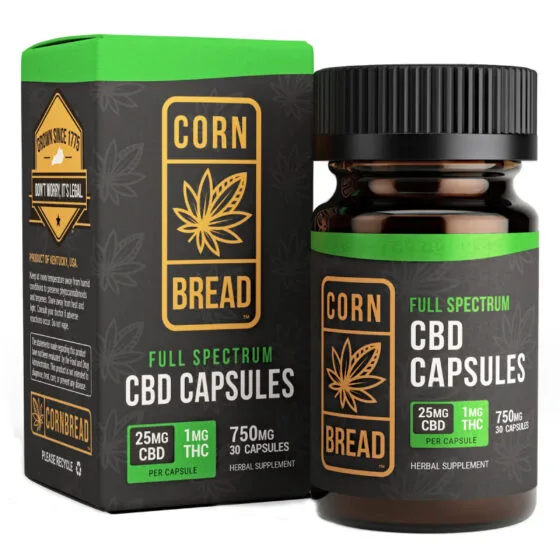 Cornbread Hemp – CBD Oil – Cbd:thc Full Spectrum Capsules – 26mg, THC oil tincture bottle