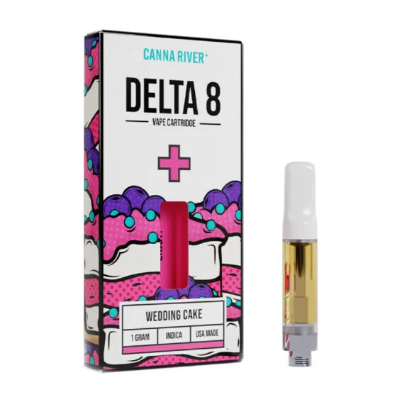 Delta 8 THC Cartridge – Wedding Cake – Indica 1g – Canna River, THC vape cartridge