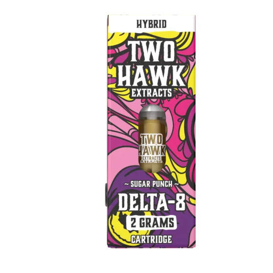 Delta 8 THC Vape Cartridge – Sugar Punch – Hybrid 2g – Two Hawk Hemp Co., THC vape cartridge