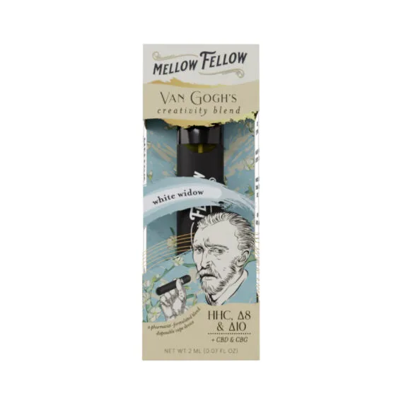 Van Gogh’s Creativity Delta 8 THC Vape Pen with HHC + Delta 10 – White Widow – Mellow Fellow, THC vape pen