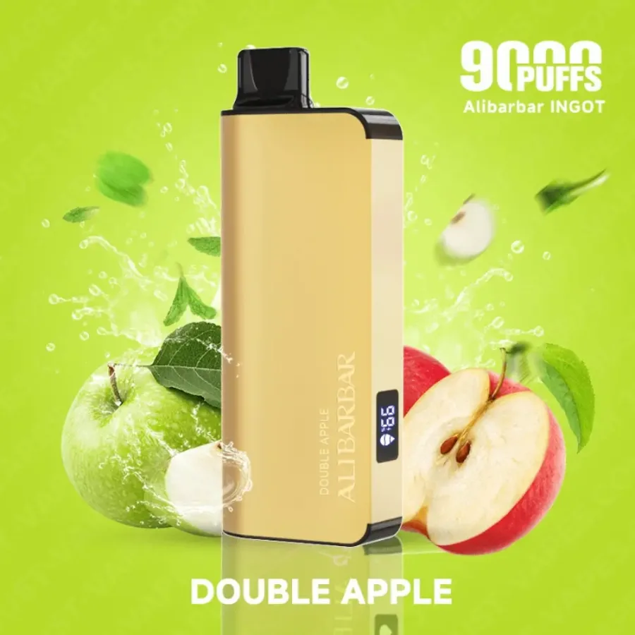 Double Apple Alibarbar Ingot 9000 Vape, disposable vape