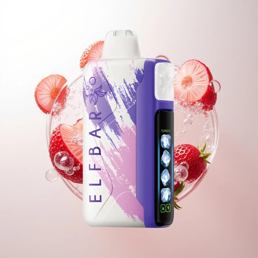 Elf Bar Ice King 40000 Puffs Rechargeable Adjustable Cooling Sour Strawberry Dragonfruit, disposable vape