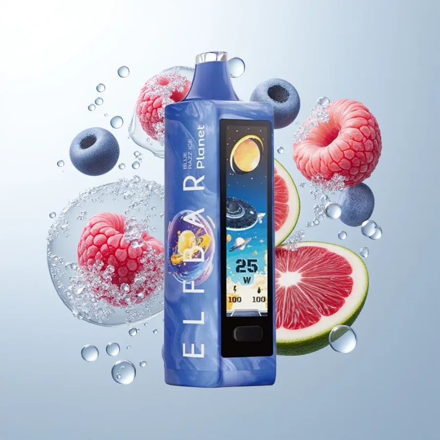 Elf Bar Planet 25000 Puffs Mesh Rechargeable Blue Razz Ice, disposable vape