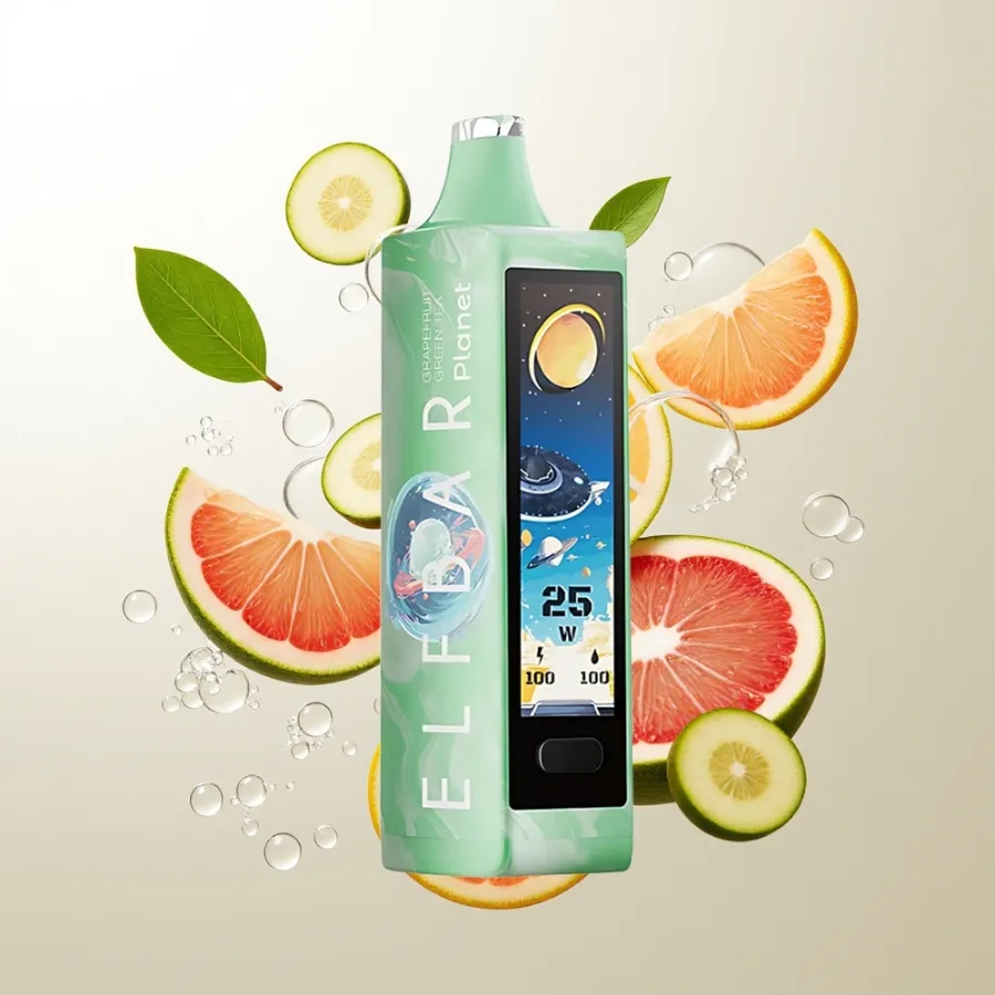 Elf Bar Planet 25000 Puffs Rechargeable Mesh Grapefruit Green Tea, disposable vape