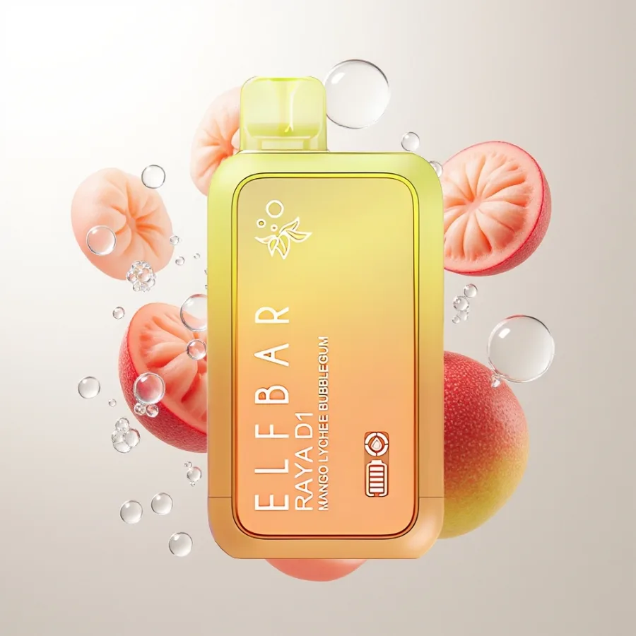 Elf Bar Raya D1 13000 Puffs Rechargeable Mango Lychee Bubblegum, disposable vape