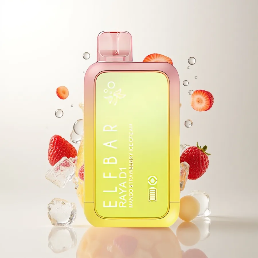 Elf Bar Raya D1 13000 Puffs Rechargeable Mango Strawberry Ice Cream, disposable vape