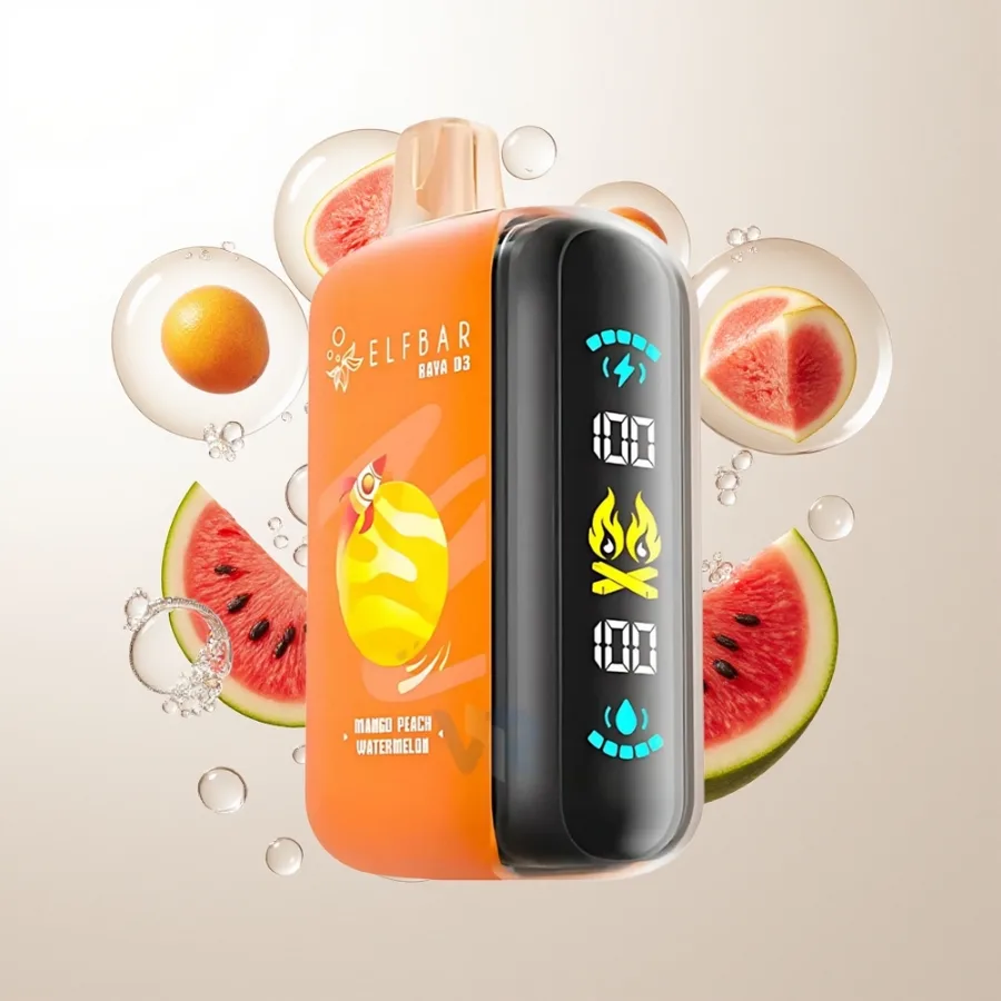 Elf Bar Raya D3 25000 Puffs 23ml 5% Mango Peach Watermelon, disposable vape