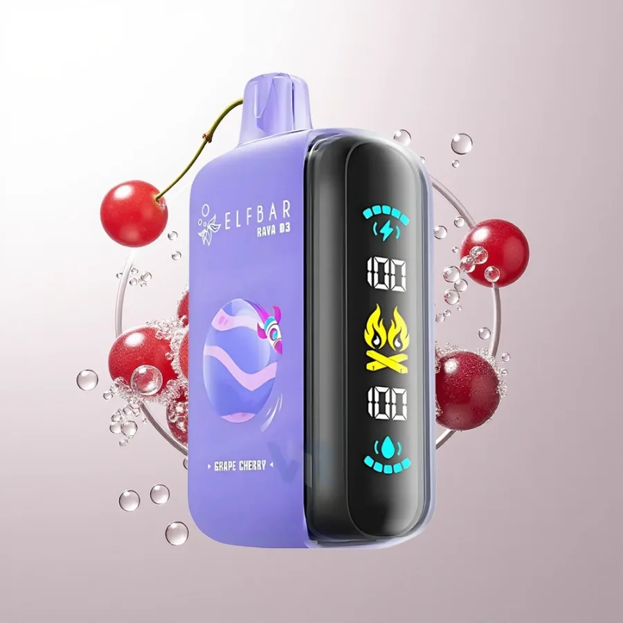 Elf Bar Raya D3 25000 Puffs 23ml Grape Cherry, disposable vape