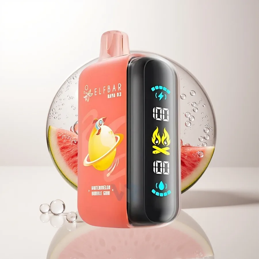 Elf Bar Raya D3 25000 Puffs 23ml Rechargeable Watermelon Bubble Gum, disposable vape