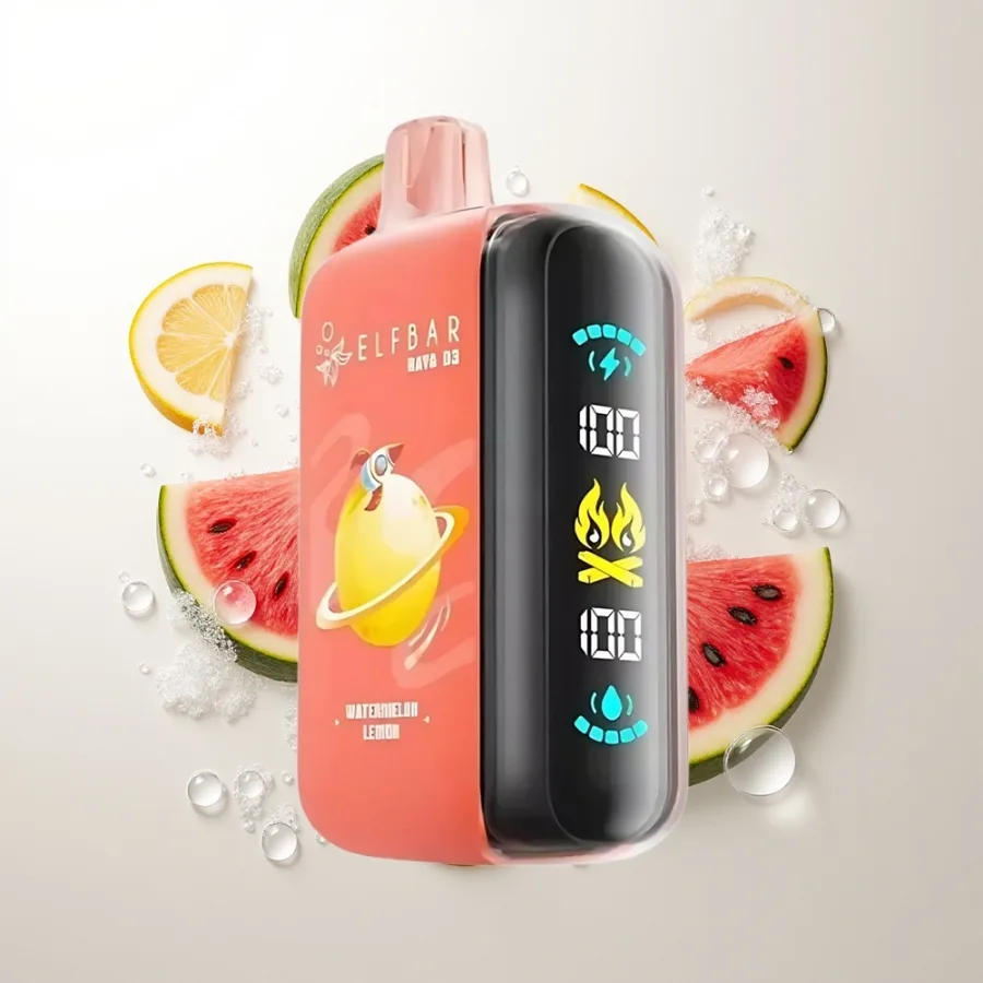 Elf Bar Raya D3 25000 Puffs Rechargeable Large Screen Watermelon Lemon, disposable vape