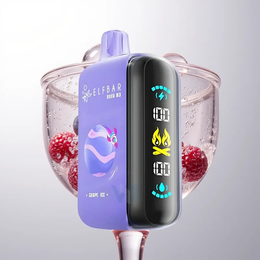 Elf Bar Raya D3 25000 Puffs Rechargeable Type-C Grape Ice, disposable vape