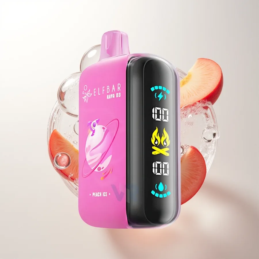 Elf Bar Raya D3 25000 Puffs Rechargeable Type-C Peach Ice, disposable vape