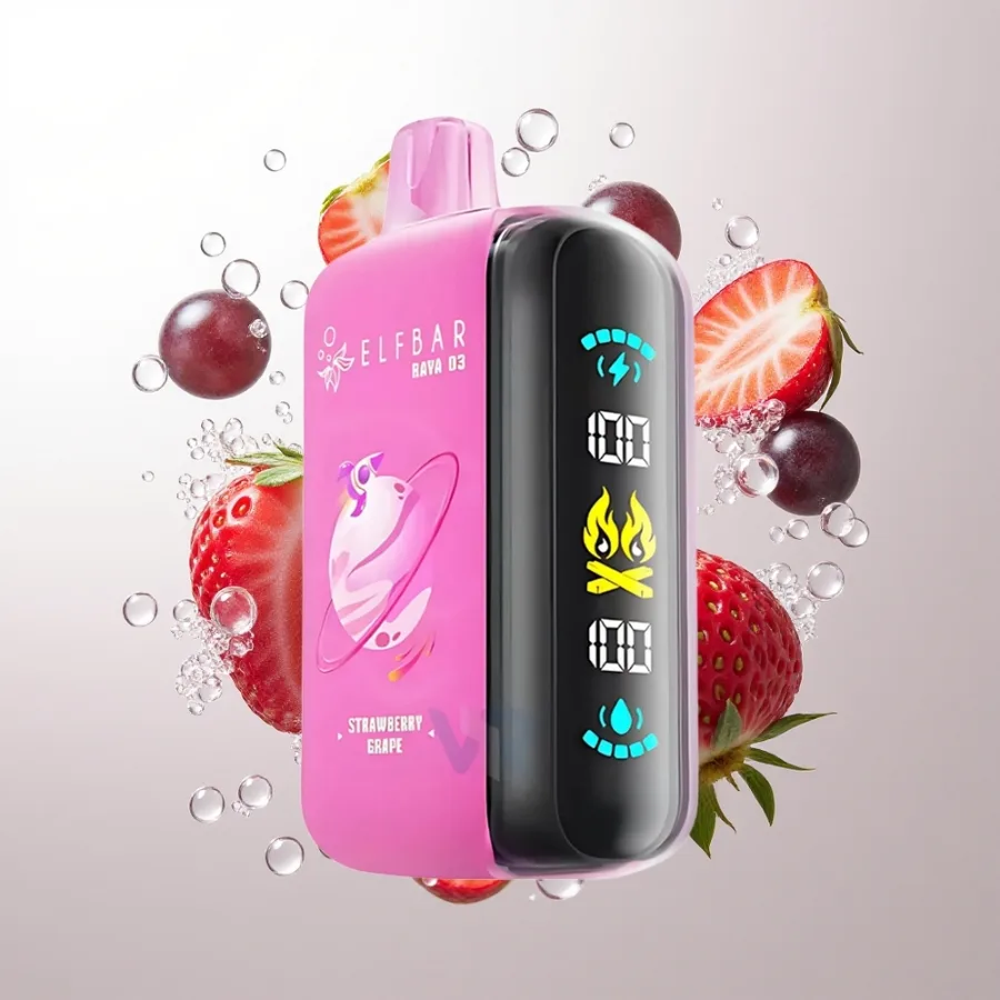 Elf Bar Raya D3 25000 Puffs Rechargeable Type-C Strawberry Grape, disposable vape