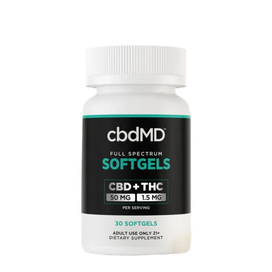 Full Spectrum CBD + THC Capsules – Cbdmd, THC oil tincture bottle