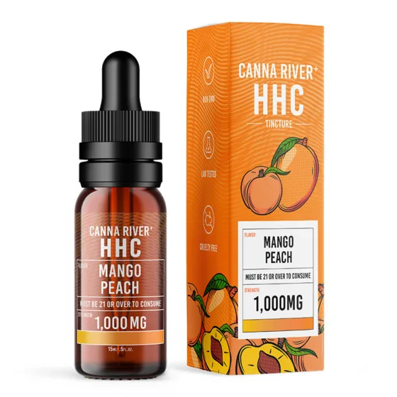 HHC Oil Tincture – Mango Peach – Canna River, THC oil tincture bottle