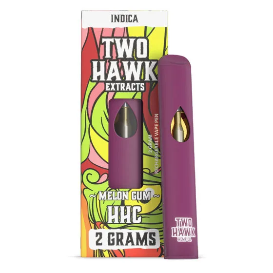 HHC Vape Pen – Melon Gum – Indica 2g – Two Hawk Hemp Co., THC vape pen