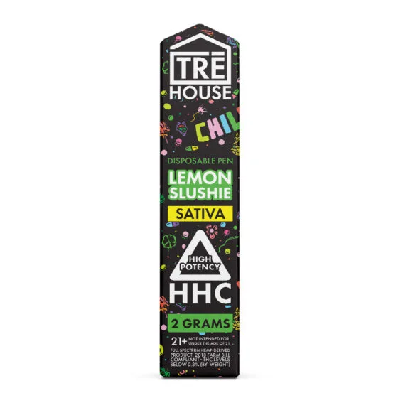 High Potency HHC Vape Pen – Lemon Slushie – Sativa 2g – Trē House, THC vape pen
