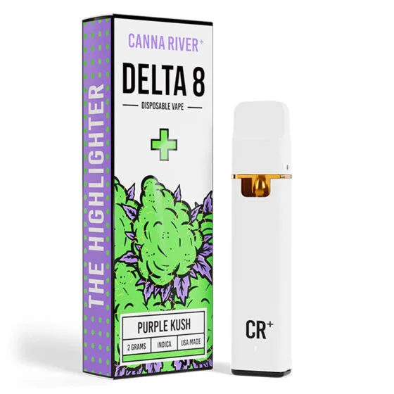Highlighter Delta 8 THC Vape Pen – Purple Kush – Indica – 2g – Canna River, THC vape pen
