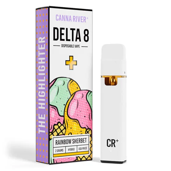 Highlighter Delta 8 THC Vape Pen – Rainbow Sherbet – Hybrid 2g – Canna River, THC vape pen
