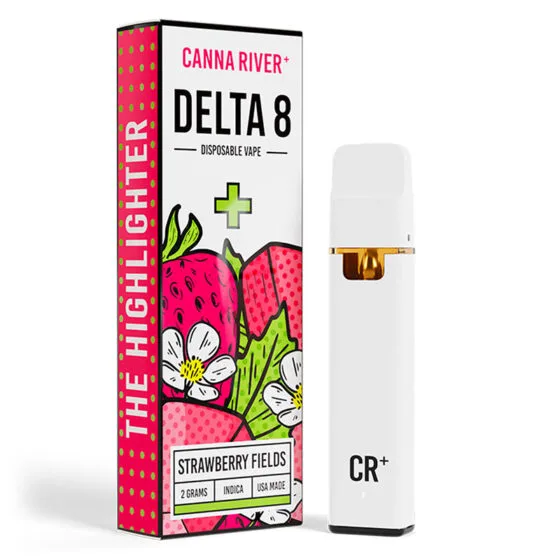 Highlighter Delta 8 THC Vape Pen – Strawberry Fields – Indica 2g – Canna River, THC vape pen