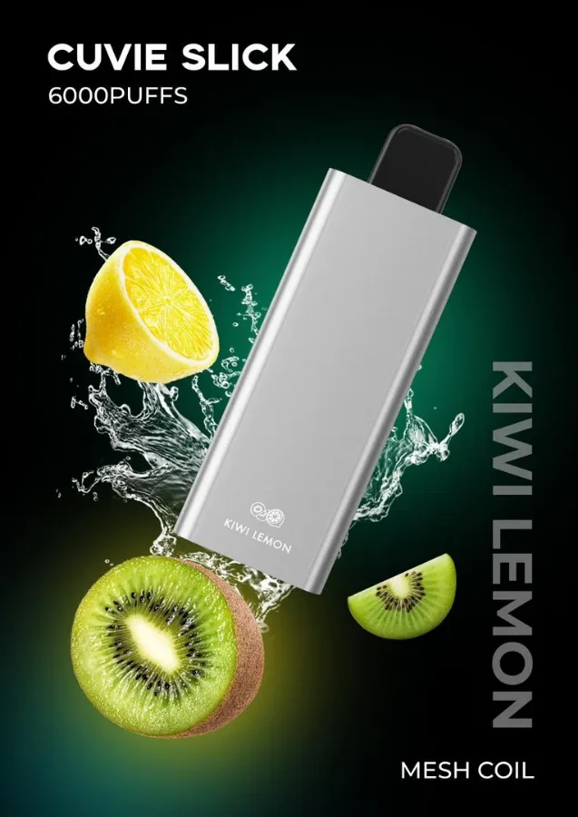 HQD Cuvie Slick Kiwi Lemon 6000 Puffs, disposable vape