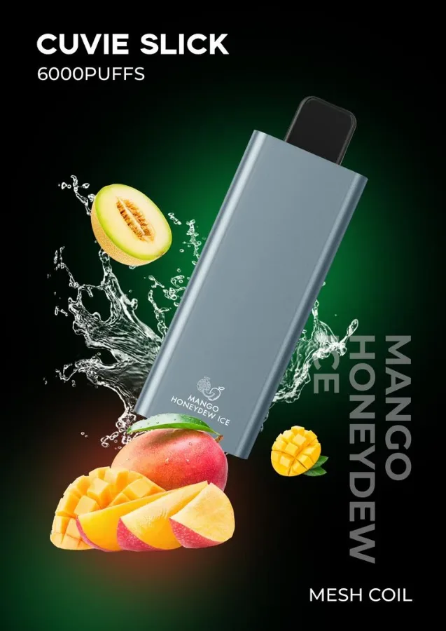 HQD Cuvie Slick Mango Honeydew Ice 6000 Puffs, disposable vape