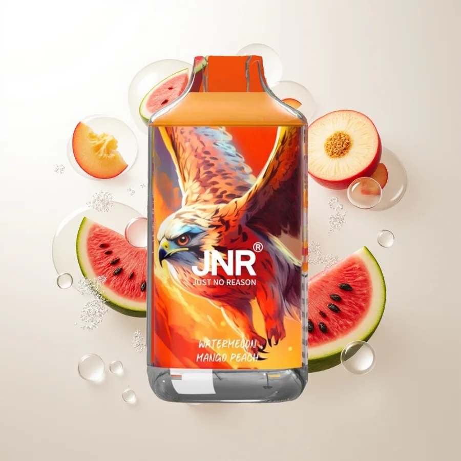 JNR Falcon 16000 Puffs Dual Mesh Coil Watermelon Mango Peach, disposable vape