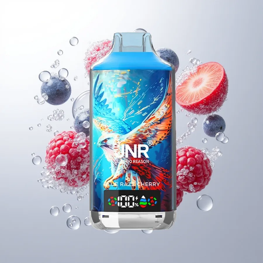 JNR Falcon X 18000 Puffs Dual Mesh Coil Blue Razz Cherry, disposable vape