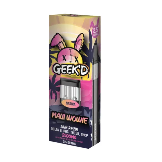 Live Resin Delta 8 THC Vape Pen with Phc + Thcjd – Maui Wowie – 2.5g – Geek’d, THC vape pen