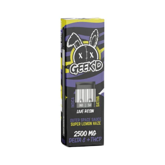 Live Resin Delta 8 THC Vape Pen with Phc + Thcjd – Outer Space Sauce & Super Lemon Haze – 2.5g – Geek’d, THC vape pen