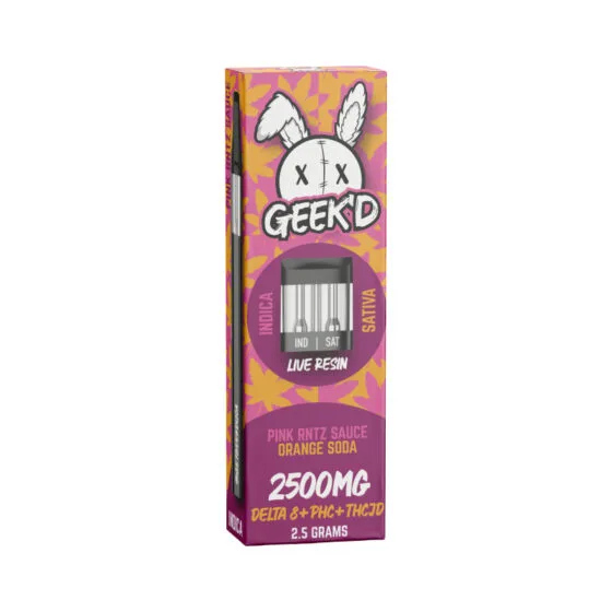Live Resin Delta 8 THC Vape Pen with Phc + Thcjd – Pink Rntz Sauce & Orange Soda – 2.5g – Geek’d, THC vape pen