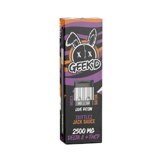 Live Resin Delta 8 THC Vape Pen with THC-P – Jack Sauce & Zkittlez – 2.5g – Geek’d, THC vape pen