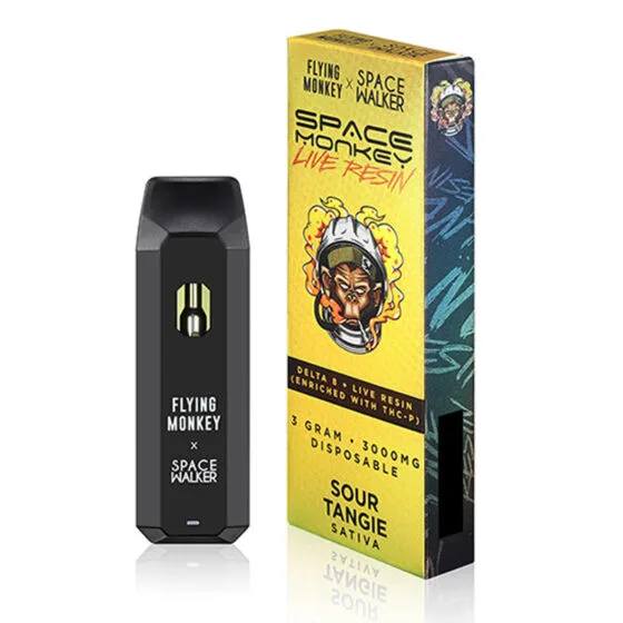 Live Resin Delta 8 THC Vape Pen with Thcp – Sour Tangie – Sativa 3g – Flying Monkey X Space Walker, THC vape pen
