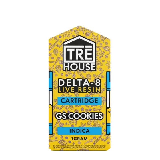 Live Resin Delta 8 Vape Cartridge – Girl Scout Cookies – Indica 1g – Trē House, THC vape cartridge