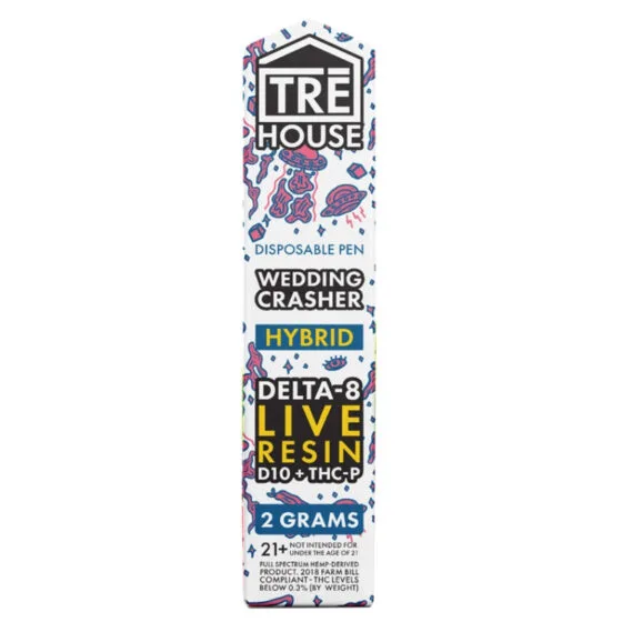 Live Resin Delta 8 Vape Pen with D10 + THC P – Wedding Crasher – Hybrid 2g – Trē House, THC vape pen
