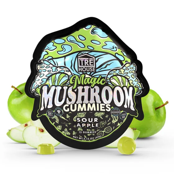 Magic Mushroom Gummies Sour Apple – Trē House, mushroom gummies pack
