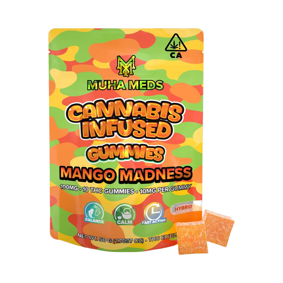 Muha Meds Mango Madness Gummies, disposable vape