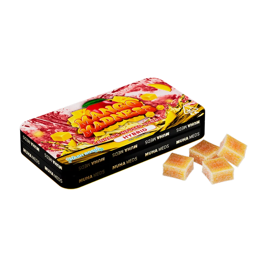 Muha Meds Raspberry Pineapple Gummies, disposable vape