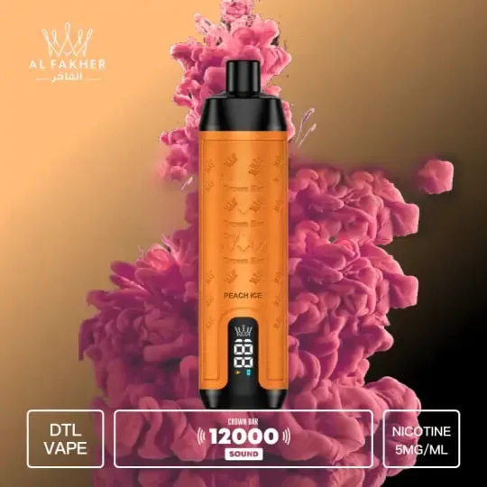 Peach Ice Al Fakher Crown Bar, disposable vape