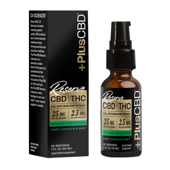 Pluscbd Oil – CBD & THC Tincture – Reserve Collection Oil – Dark Chocolate Mint – 750mg-3000mg, THC oil tincture bottle
