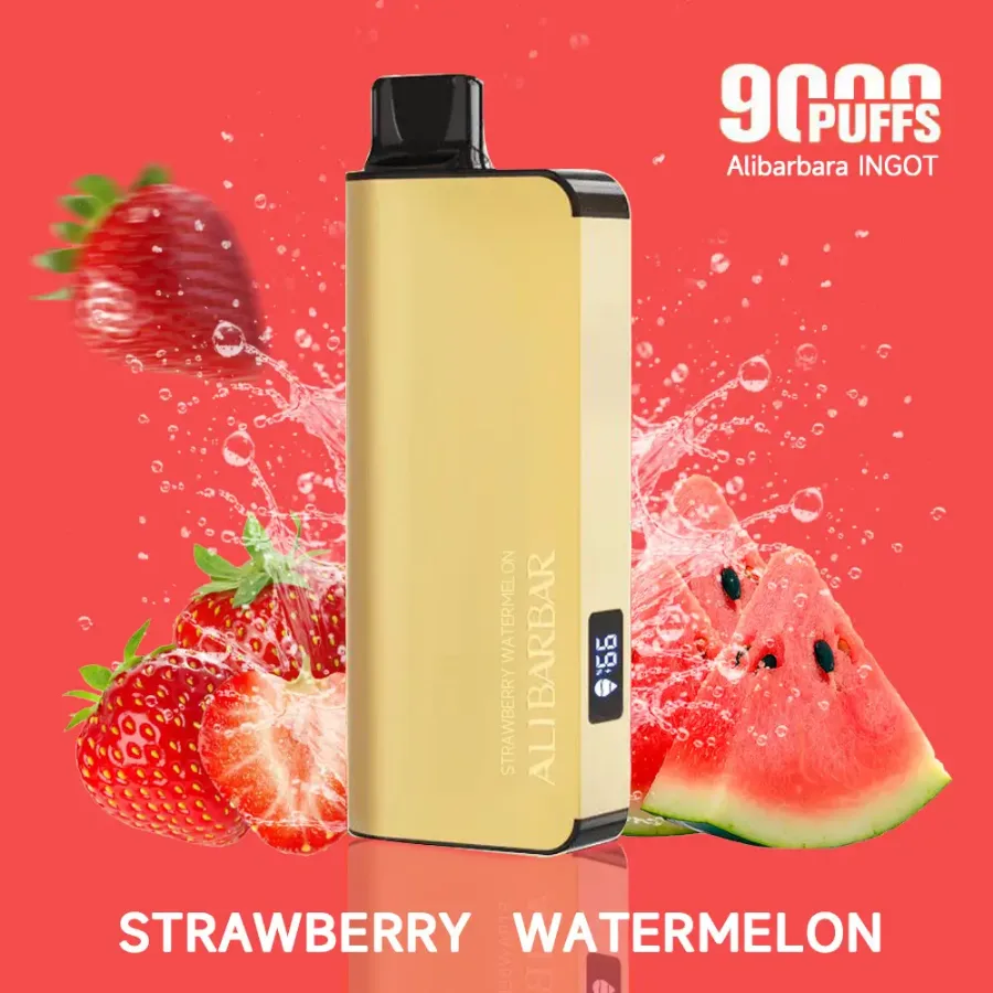 Strawberry Watermelon Alibarbar Ingot 9000 Vape, disposable vape