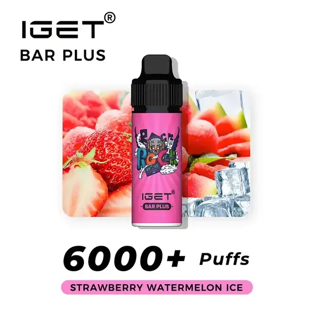 Strawberry Watermelon Ice – IGET Bar Plus 6000 Puffs, disposable vape