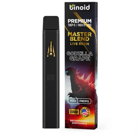 THC Device – THC-P:thc-H:pch Disposable Vape Device – Master Blend Godzilla Grape (indica) – 3g – by Binoid, THC vape pen