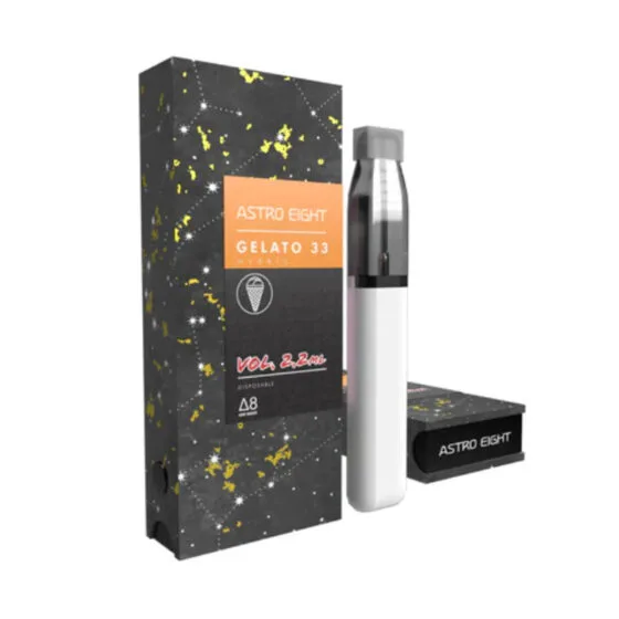 Weed Pen – D8 Disposable Vape Pen – Gelato #33 – 2.2ml by Astro Eight, THC vape pen