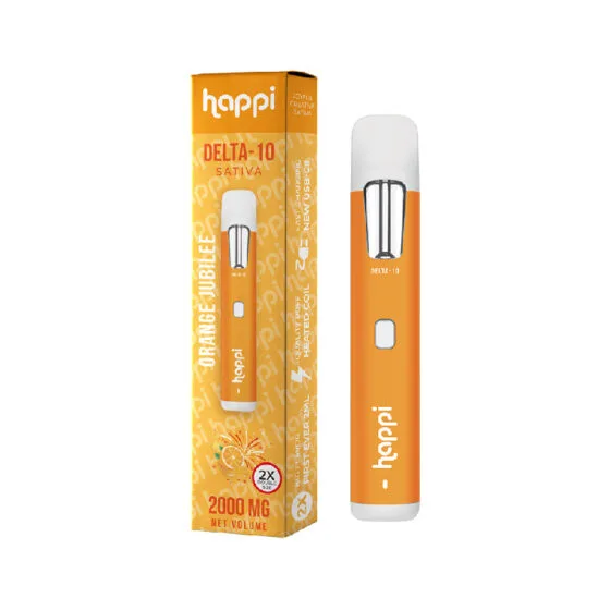 Weed Pen – Orange Jubilee D10 Disposable Vape Pen – 2ml by Happi, THC vape pen