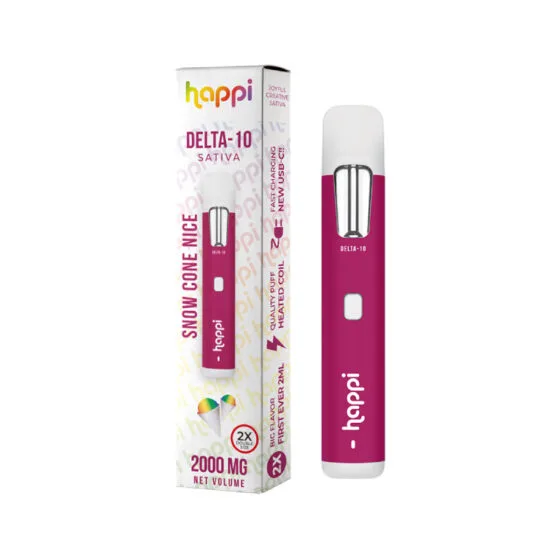 Weed Pen – Snow Cone Nice D10 Disposable Vape Pen – 2ml by Happi, THC vape pen